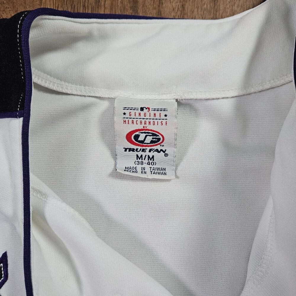 True Fan Arizona Diamondbacks Jersey Medium Purple White MLB Baseball Genuine - Picture 5 of 9